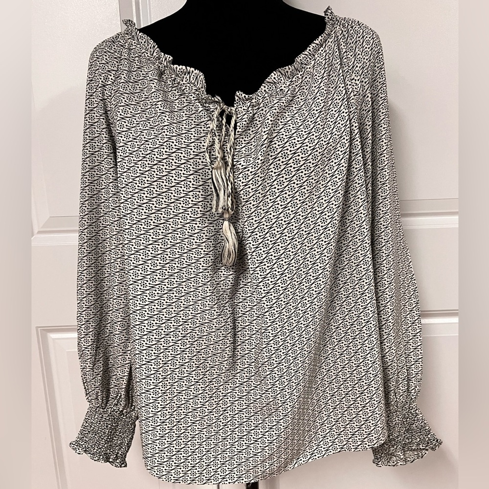 Max Studio Patterned Peasant Blouse - image 1